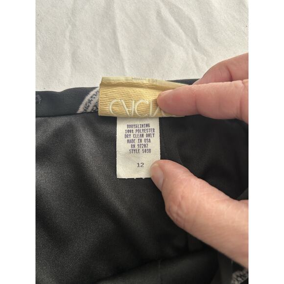 Vintage Cache Geometric Design Maxi Skirt Womens Size 12 Black White USA NWT - Picture 5 of 9